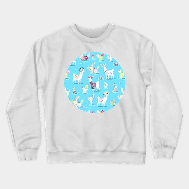 Alpaca Pattern Crewneck Sweatshirt by Freeminds